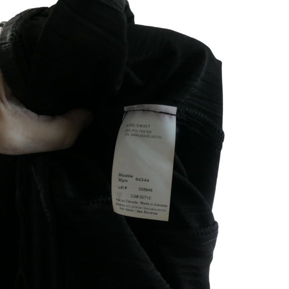 Vintage Joseph Ribkoff Faux Leather Midi Skirt Womens Size 14 Black Pull On - Picture 8 of 9